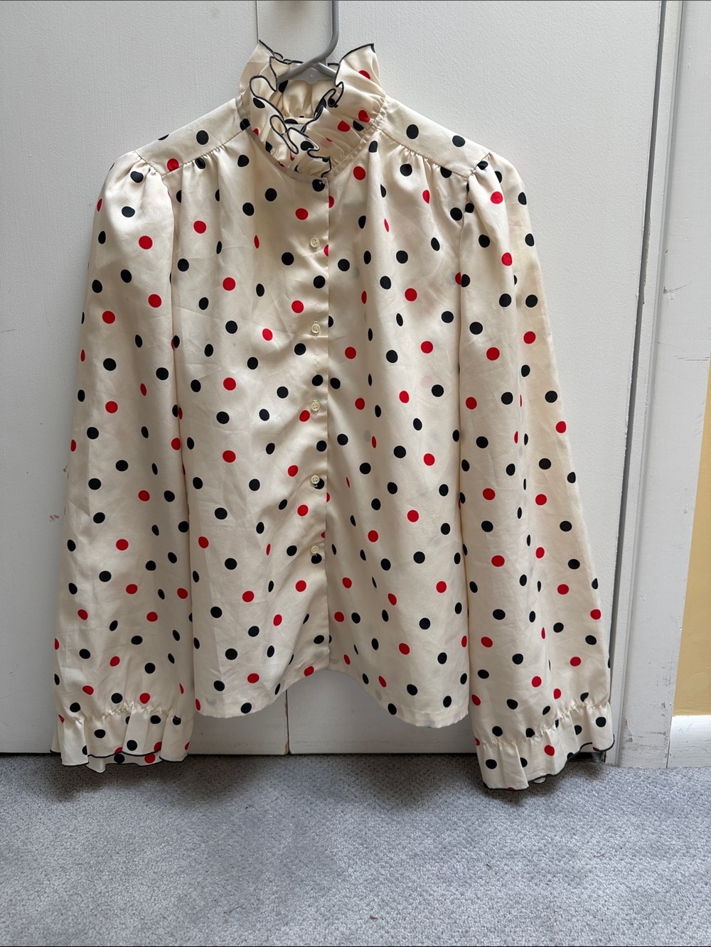 Vintage Cream Polka Dot Blouse